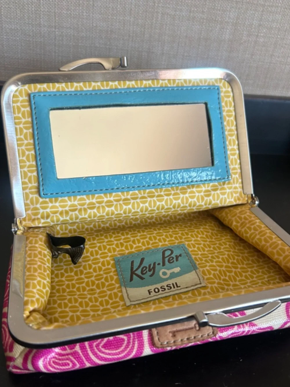 Fossil Key-Per Makeup Cosmetics Jewelry Bag